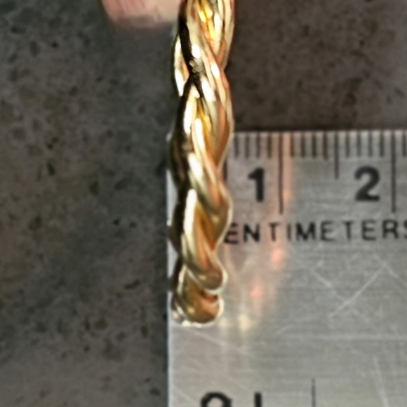 Vintage 14k Gold Twisted Rope Hoop Earrings 40mm - Picture 11 of 16